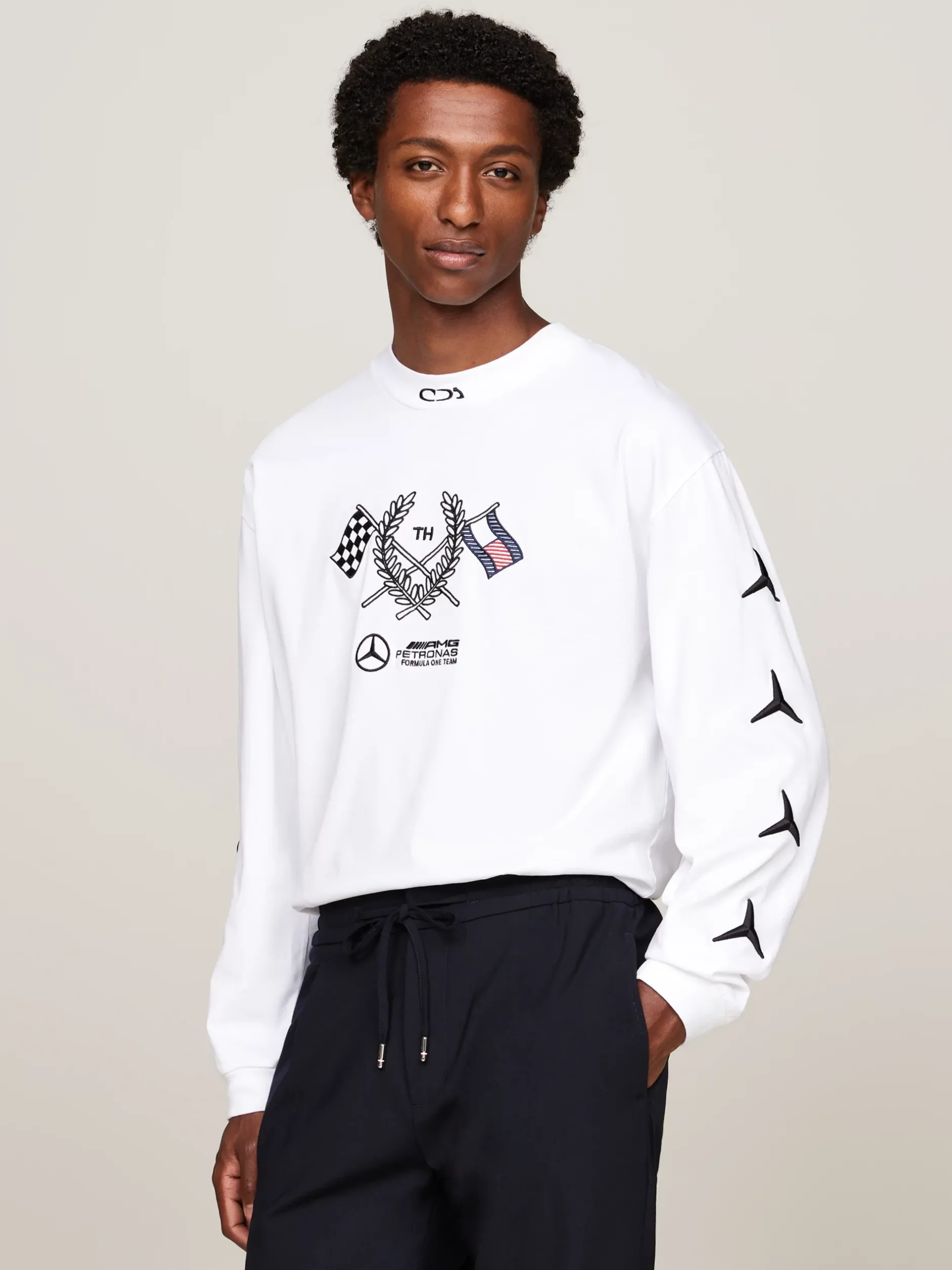 T-Shirty*Tommy Hilfiger Longsleeve Tommy X Mercedes F1 X CR Z Logo WHITE