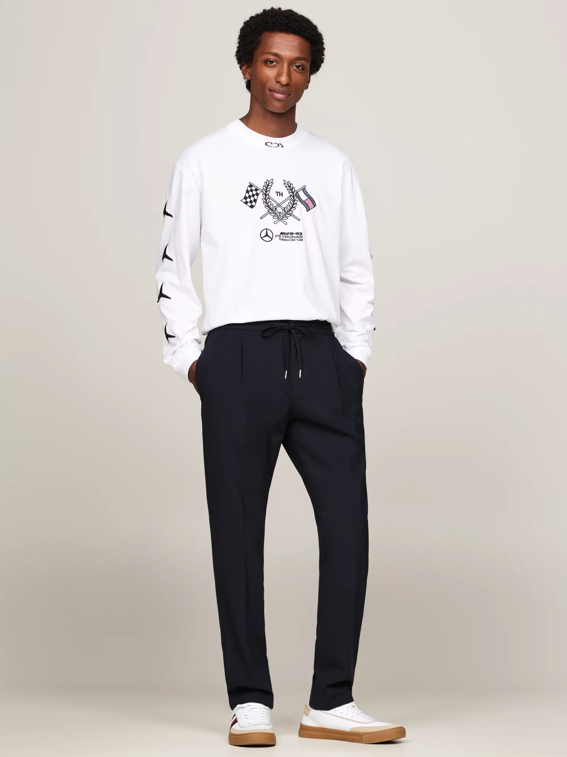 T-Shirty*Tommy Hilfiger Longsleeve Tommy X Mercedes F1 X CR Z Logo WHITE