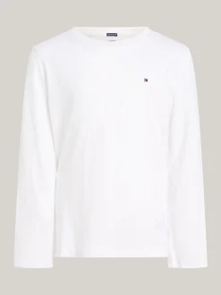 T-Shirty I Koszulki Polo*Tommy Hilfiger Longsleeve Z Bawełny Organicznej BRIGHT WHITE