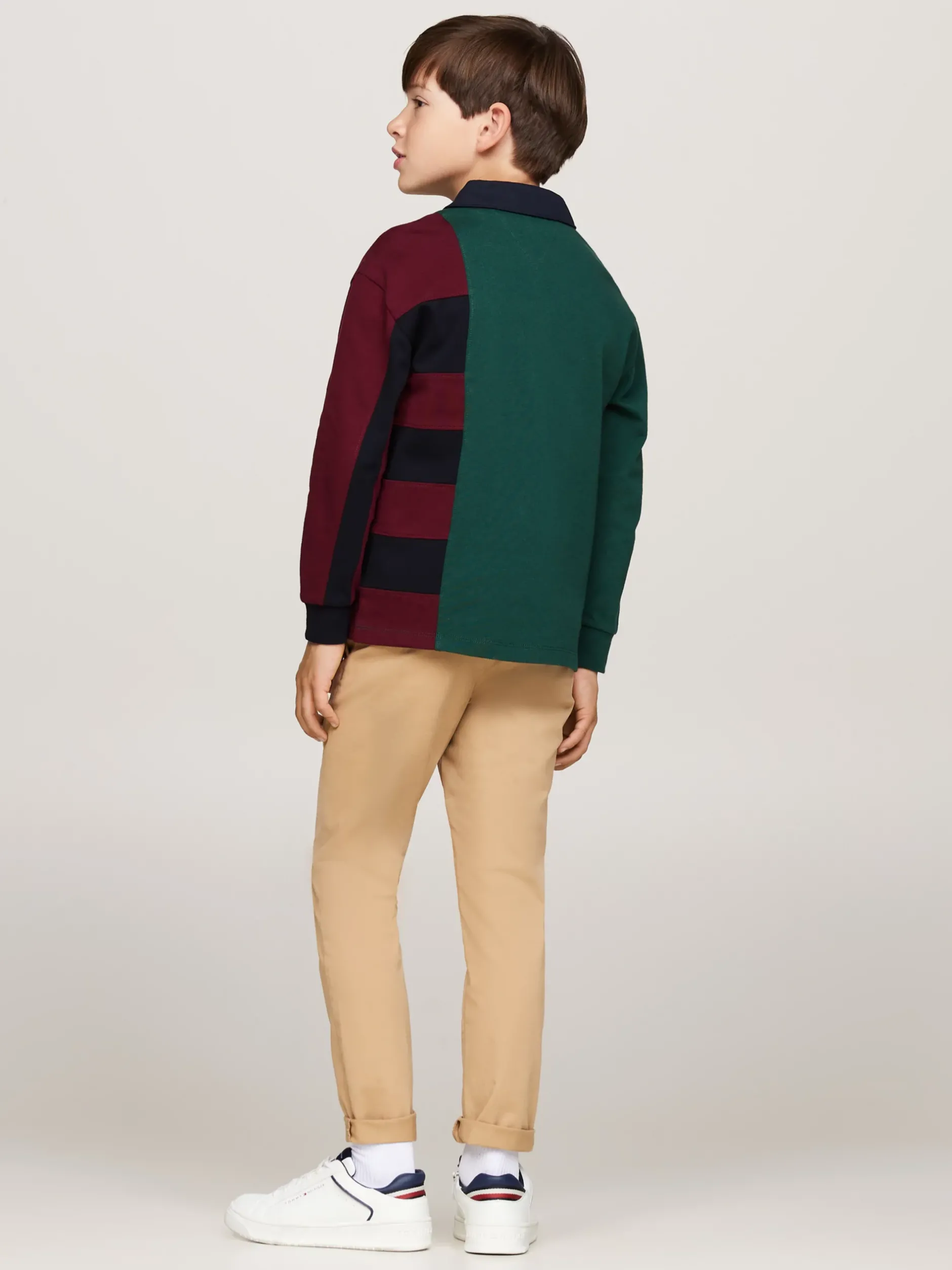 T-Shirty I Koszulki Polo*Tommy Hilfiger Longsleeve Z Kołnierzykiem Polo ORNAMENTAL GREEN / ROUGE / BLUE