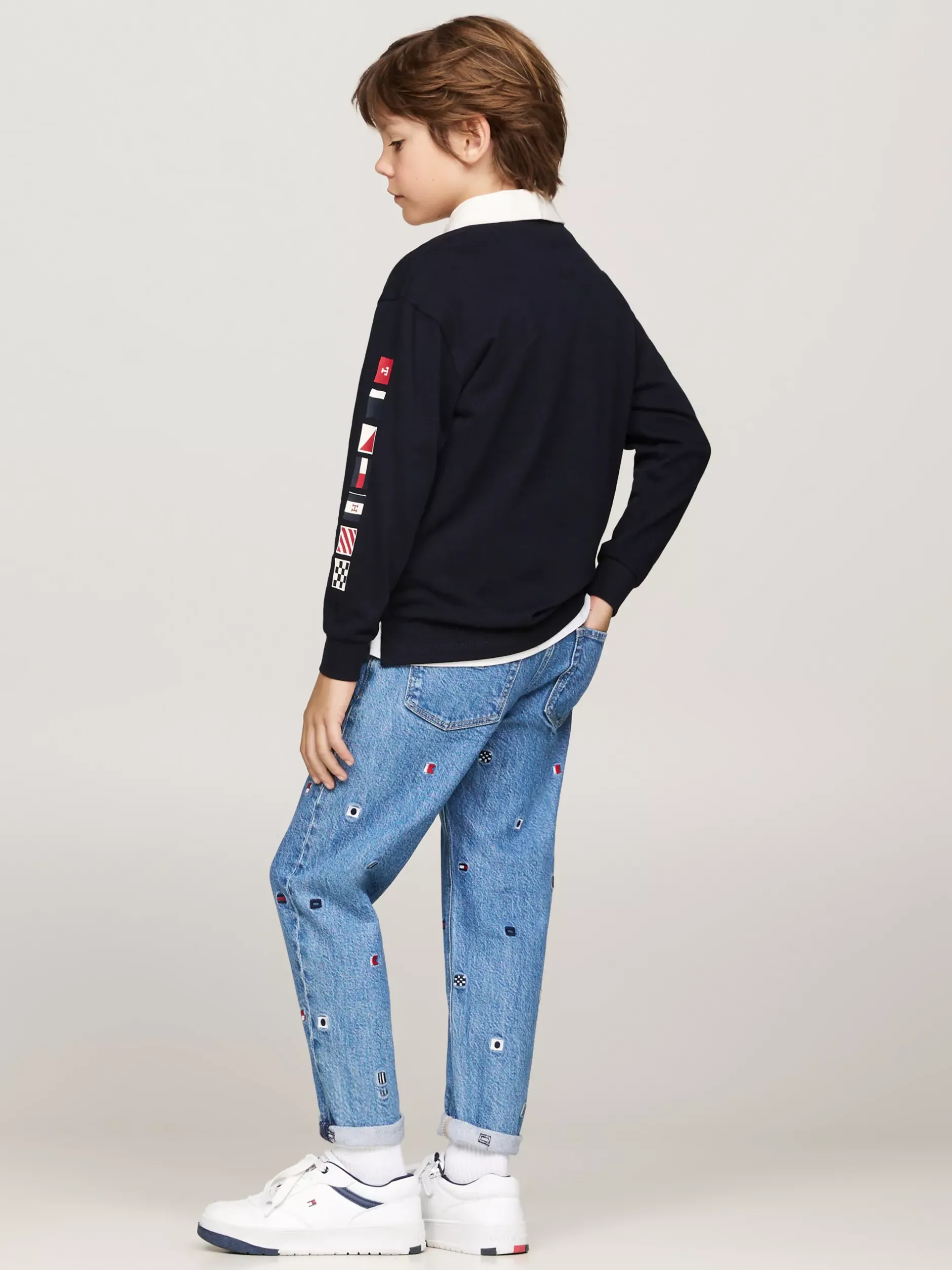 T-Shirty I Koszulki Polo*Tommy Hilfiger Longsleeve Z Kołnierzykiem Polo DESERT SKY