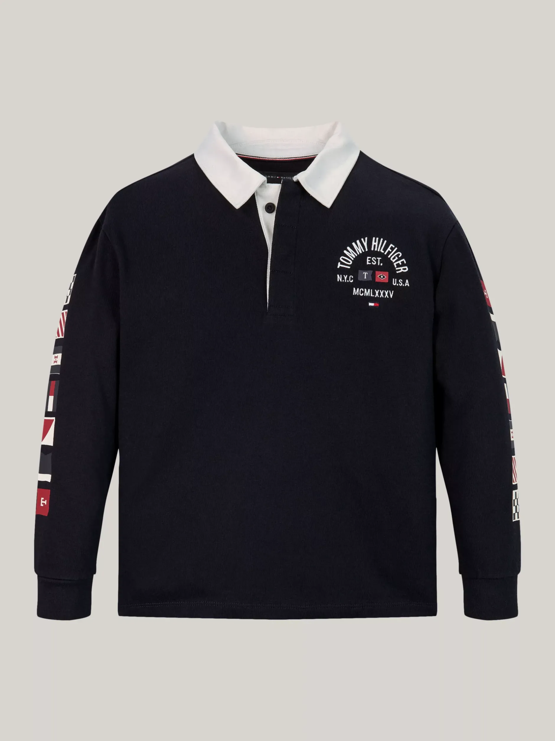 T-Shirty I Koszulki Polo*Tommy Hilfiger Longsleeve Z Kołnierzykiem Polo DESERT SKY