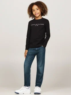 Topy I T-Shirty|T-Shirty I Koszulki Polo*Tommy Hilfiger Longsleeve Z Logo BLACK