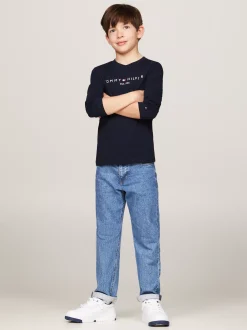 Topy I T-Shirty|T-Shirty I Koszulki Polo*Tommy Hilfiger Longsleeve Z Logo DESERT SKY