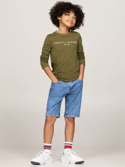 Topy I T-Shirty|T-Shirty I Koszulki Polo*Tommy Hilfiger Longsleeve Z Logo UTILITY OLIVE