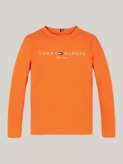 Topy I T-Shirty|T-Shirty I Koszulki Polo*Tommy Hilfiger Longsleeve Z Logo ORANGE THUNDER
