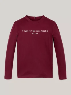 Topy I T-Shirty|T-Shirty I Koszulki Polo*Tommy Hilfiger Longsleeve Z Logo DEEP ROUGE