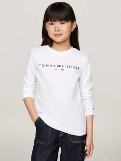 Topy I T-Shirty|T-Shirty I Koszulki Polo*Tommy Hilfiger Longsleeve Z Logo WHITE