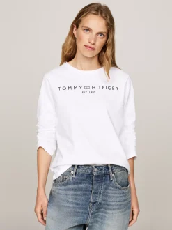 T-Shirty*Tommy Hilfiger Longsleeve Z Logo TH OPTIC WHITE