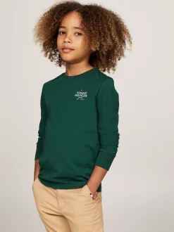 T-Shirty I Koszulki Polo*Tommy Hilfiger Longsleeve Z Logo Hilfiger ORNAMENTAL GREEN