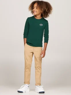 T-Shirty I Koszulki Polo*Tommy Hilfiger Longsleeve Z Logo Hilfiger ORNAMENTAL GREEN