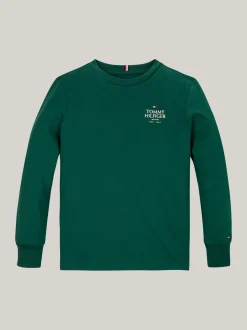 T-Shirty I Koszulki Polo*Tommy Hilfiger Longsleeve Z Logo Hilfiger ORNAMENTAL GREEN