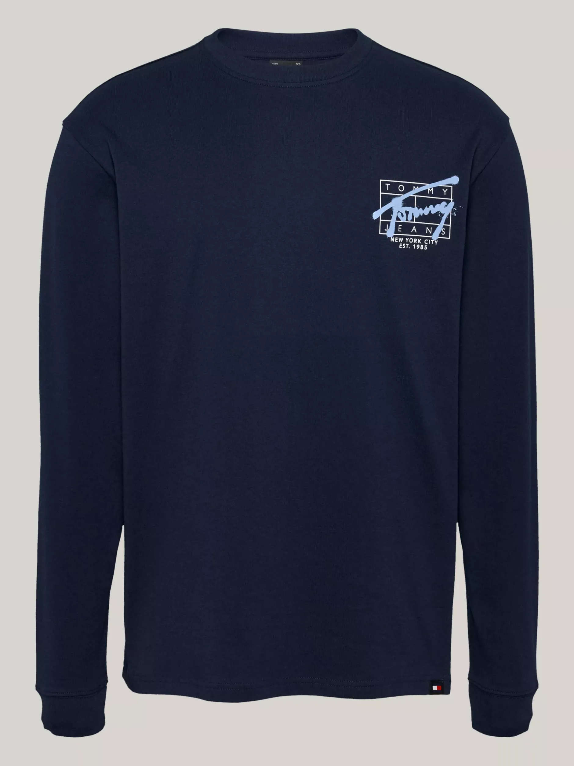 T-Shirty*Tommy Hilfiger Longsleeve Z Logo W Stylu Graffiti DARK NIGHT NAVY