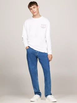T-Shirty*Tommy Hilfiger Longsleeve Z Logo W Stylu Graffiti WHITE