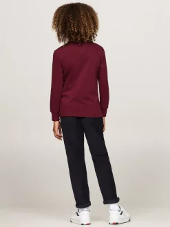 T-Shirty I Koszulki Polo*Tommy Hilfiger Longsleeve Z Logo Z Flagą DEEP ROUGE