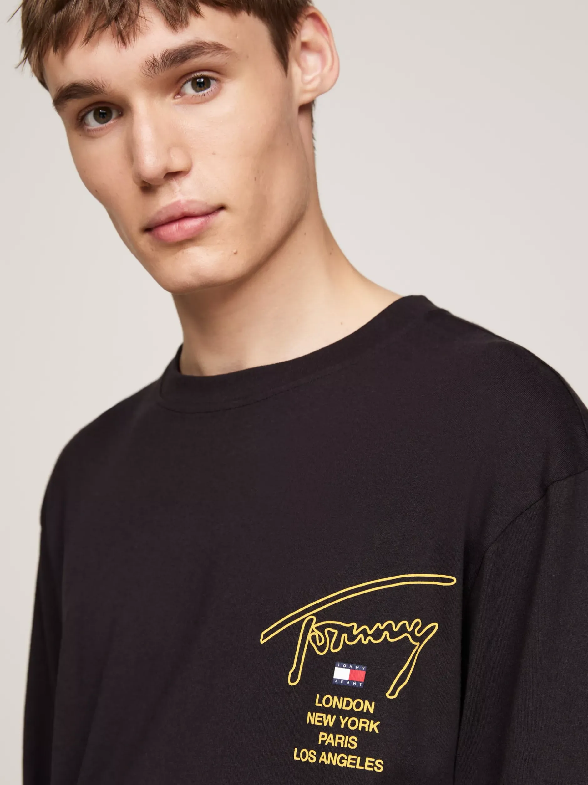 T-Shirty*Tommy Hilfiger Longsleeve Z Logo Z Podpisem BLACK