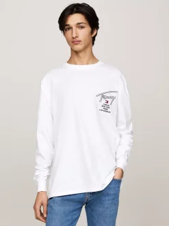T-Shirty*Tommy Hilfiger Longsleeve Z Logo Z Podpisem WHITE