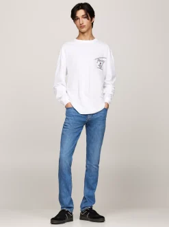 T-Shirty*Tommy Hilfiger Longsleeve Z Logo Z Podpisem WHITE