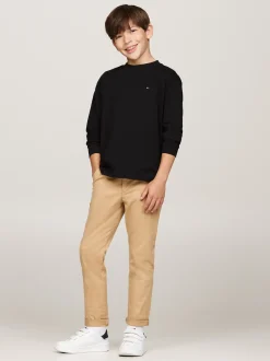 T-Shirty I Koszulki Polo*Tommy Hilfiger Longsleeve Z Okrągłym Dekoltem BLACK