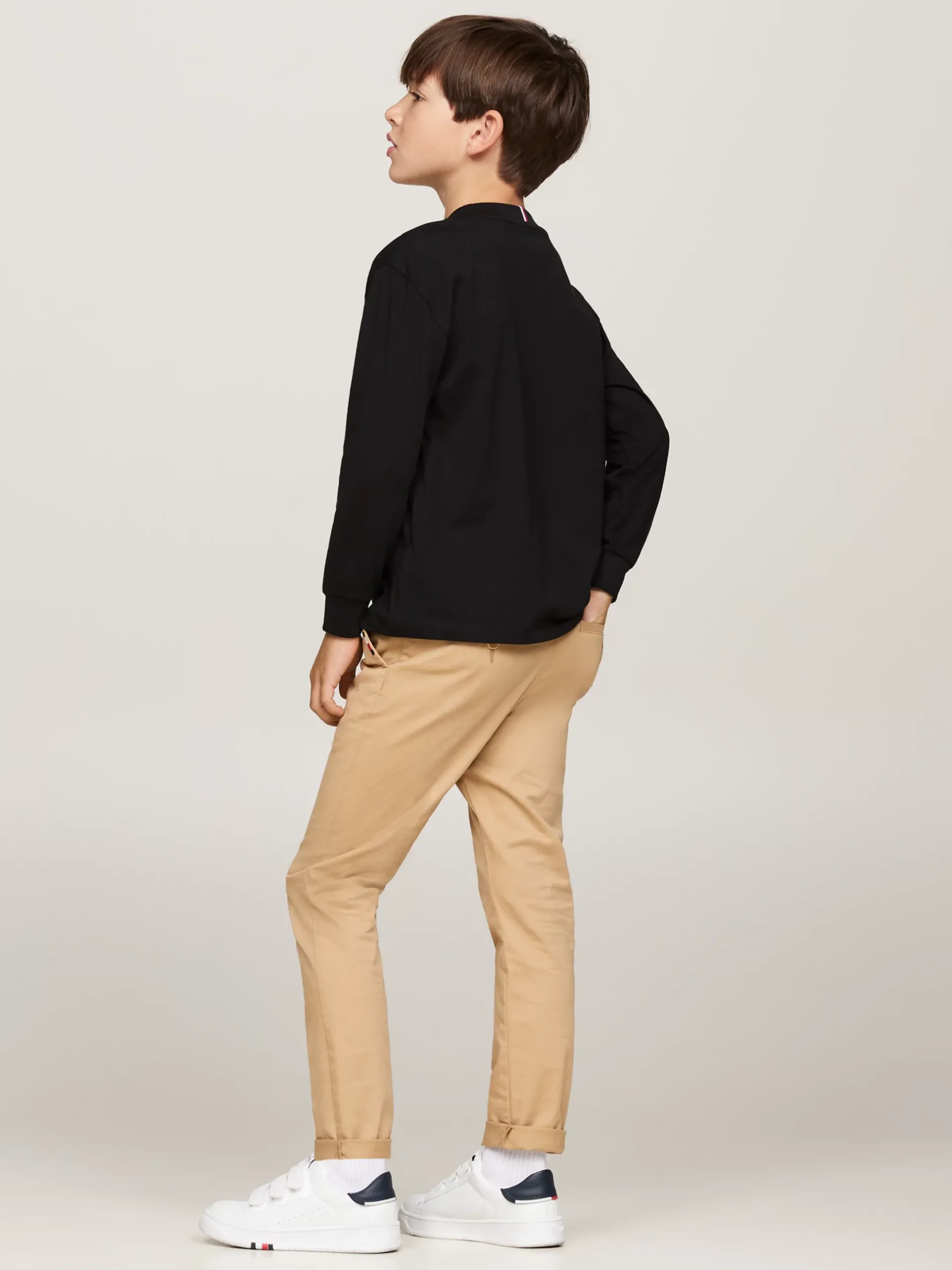 T-Shirty I Koszulki Polo*Tommy Hilfiger Longsleeve Z Okrągłym Dekoltem BLACK