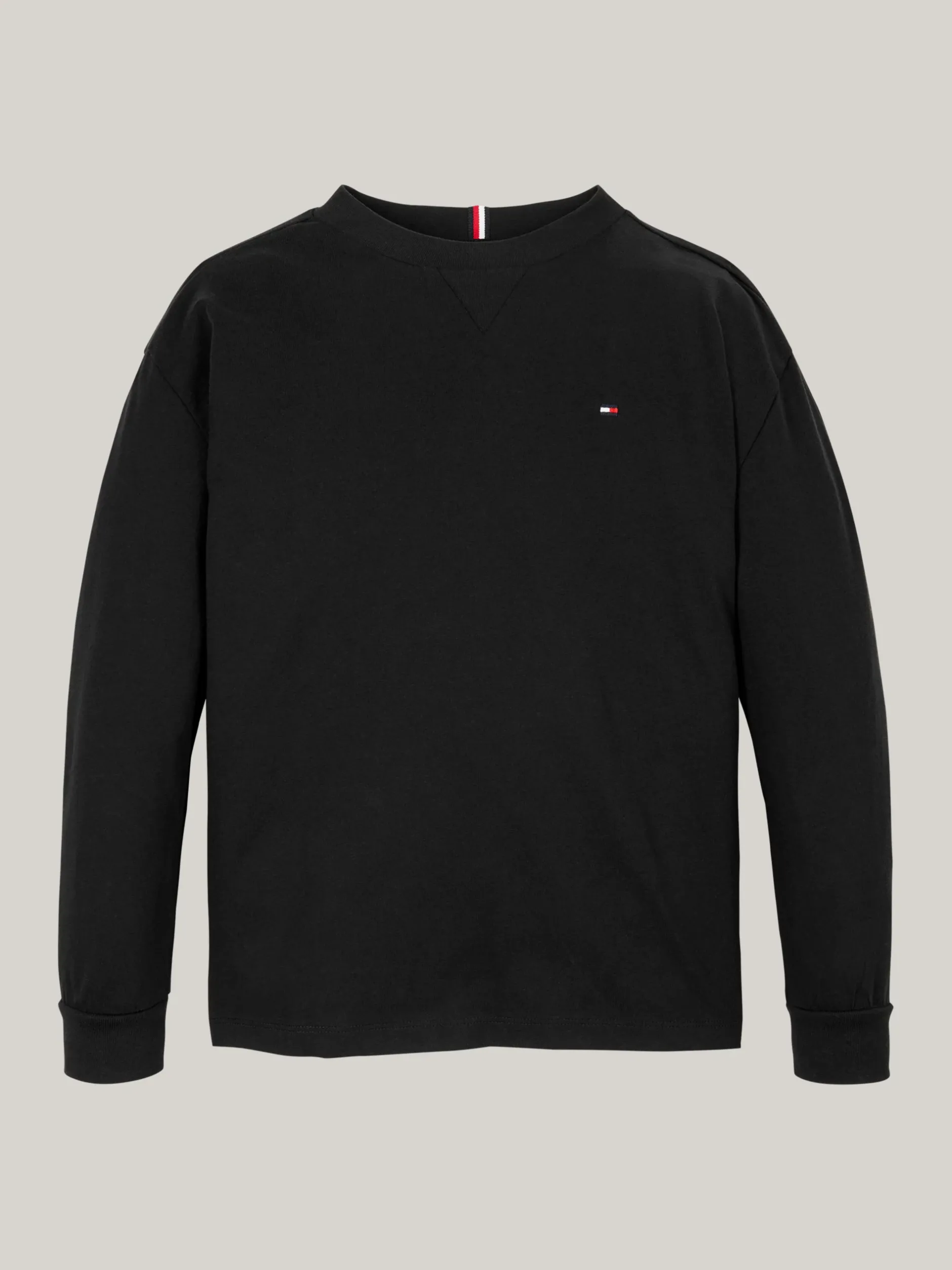 T-Shirty I Koszulki Polo*Tommy Hilfiger Longsleeve Z Okrągłym Dekoltem BLACK