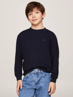 T-Shirty I Koszulki Polo*Tommy Hilfiger Longsleeve Z Okrągłym Dekoltem DESERT SKY