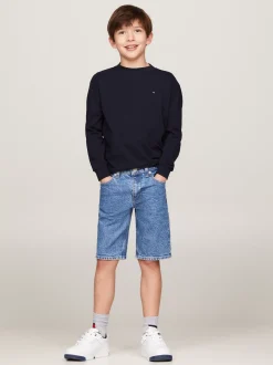 T-Shirty I Koszulki Polo*Tommy Hilfiger Longsleeve Z Okrągłym Dekoltem DESERT SKY