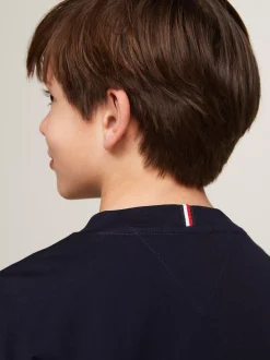 T-Shirty I Koszulki Polo*Tommy Hilfiger Longsleeve Z Okrągłym Dekoltem DESERT SKY