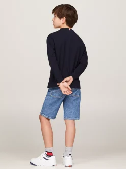 T-Shirty I Koszulki Polo*Tommy Hilfiger Longsleeve Z Okrągłym Dekoltem DESERT SKY