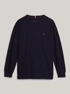 T-Shirty I Koszulki Polo*Tommy Hilfiger Longsleeve Z Okrągłym Dekoltem DESERT SKY