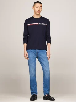 T-Shirty*Tommy Hilfiger Longsleeve Z Sygnowanym Paskiem I Logo DESERT SKY