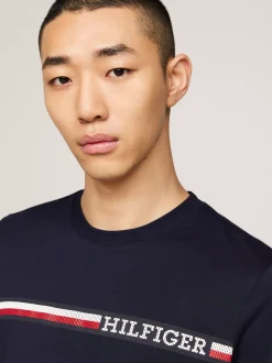T-Shirty*Tommy Hilfiger Longsleeve Z Sygnowanym Paskiem I Logo DESERT SKY