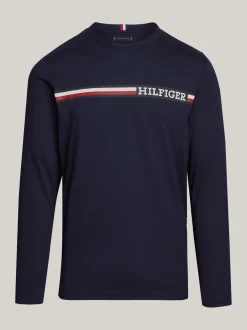T-Shirty*Tommy Hilfiger Longsleeve Z Sygnowanym Paskiem I Logo DESERT SKY