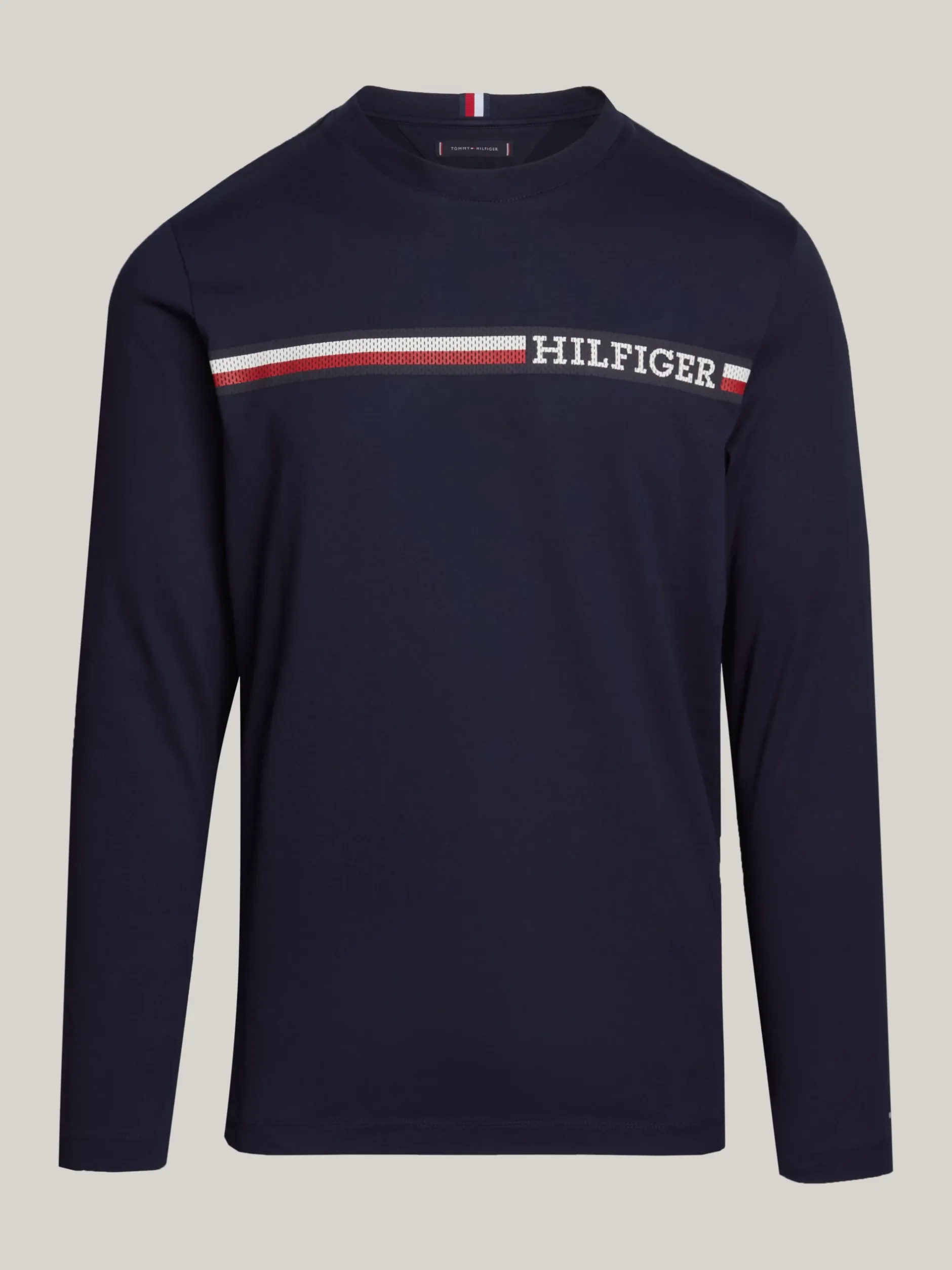 T-Shirty*Tommy Hilfiger Longsleeve Z Sygnowanym Paskiem I Logo DESERT SKY