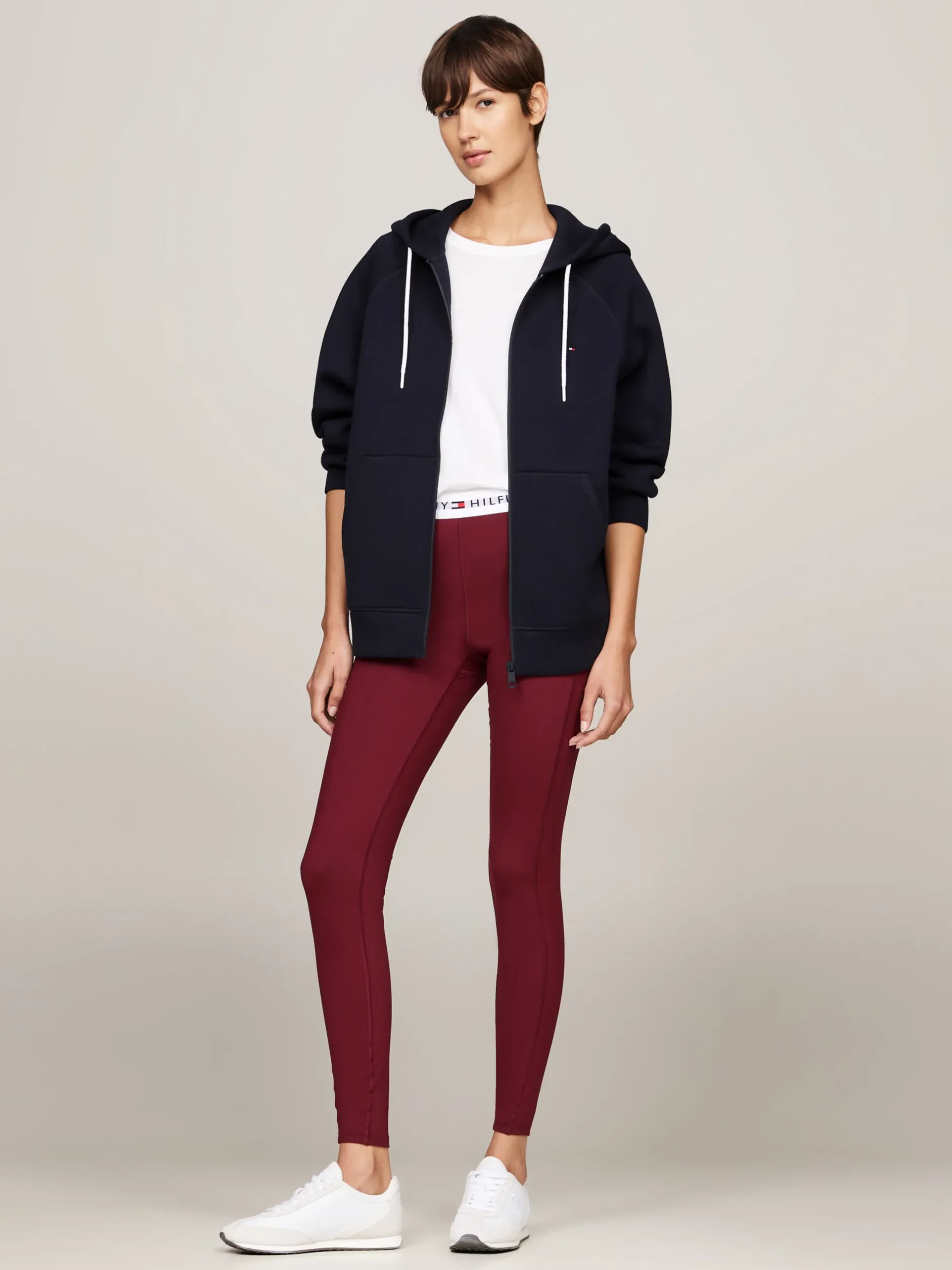 Bluzy Dresowe & Z Kapturem*Tommy Hilfiger Luźna Bluza Sportowa Z Kapturem DESERT SKY
