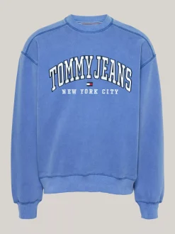 Bluzy Dresowe & Z Kapturem*Tommy Hilfiger Luźna Bluza W Uczelnianym Stylu BRIGHT BLUE