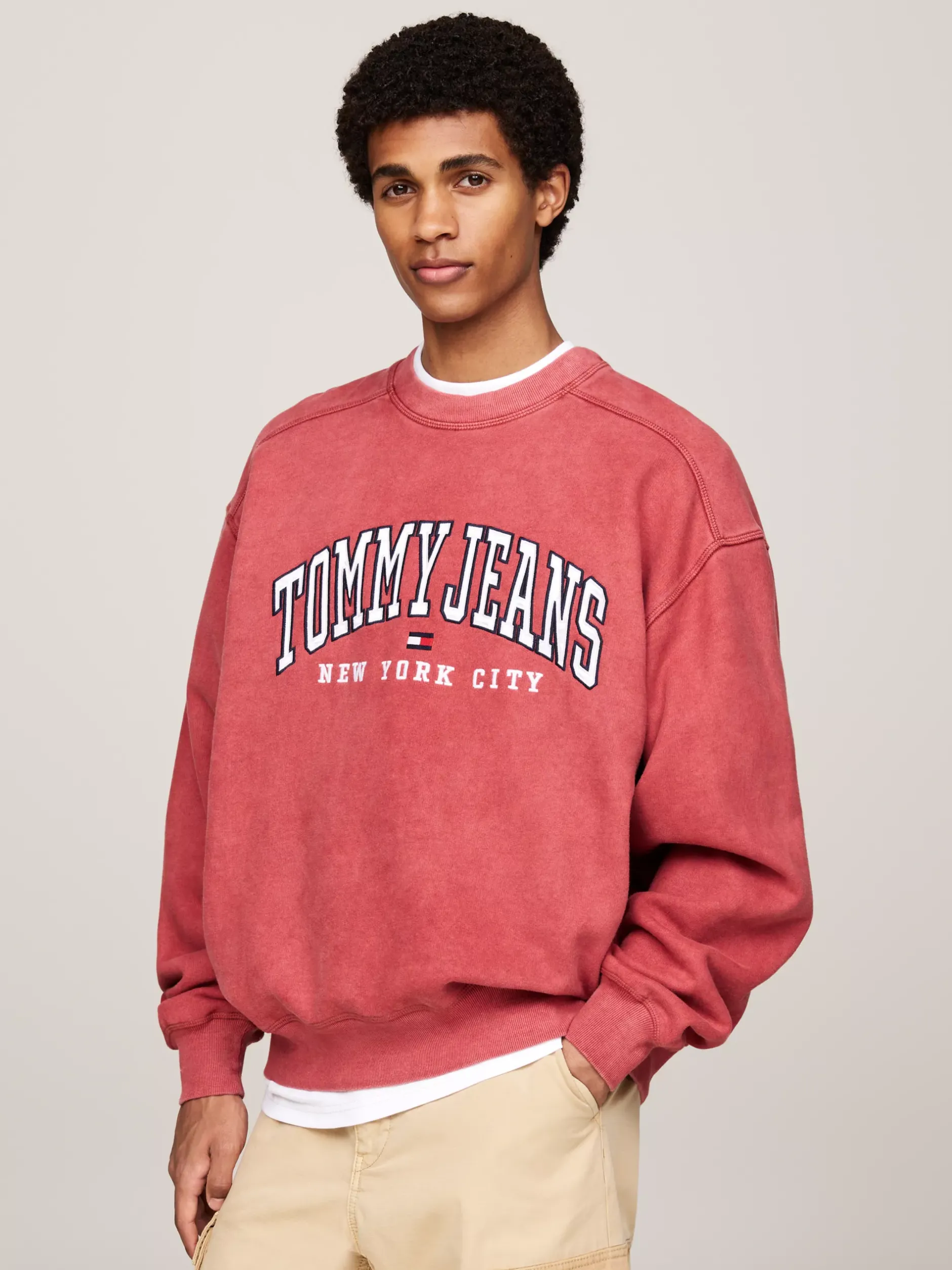 Bluzy Dresowe & Z Kapturem*Tommy Hilfiger Luźna Bluza W Uczelnianym Stylu REGATTA RED