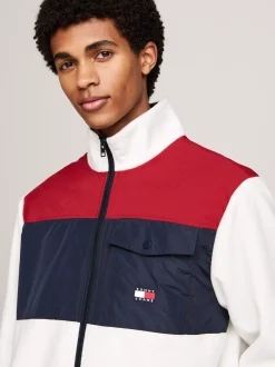 Bluzy Dresowe & Z Kapturem*Tommy Hilfiger Luźna Bluza Z Dzianiny Z Blokami Kolorów REGATTA RED / DARK NIGHT NAVY