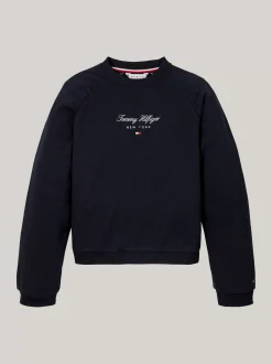 Bluzy Dresowe I Z Kapturem*Tommy Hilfiger Luźna Bluza Z Kaligrafowanym Logo DESERT SKY