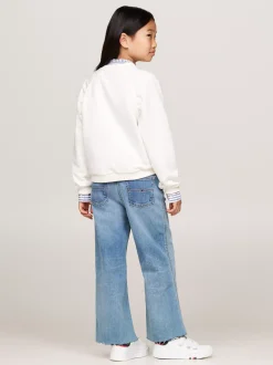 Bluzy Dresowe I Z Kapturem*Tommy Hilfiger Luźna Bluza Z Kaligrafowanym Logo ANCIENT WHITE