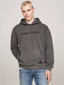 Bluzy Dresowe & Z Kapturem*Tommy Hilfiger Luźna Bluza Z Kapturem I Logo BLACK