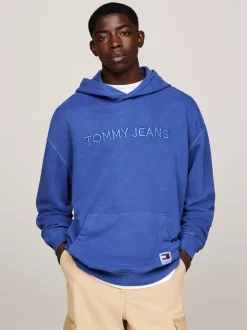 Bluzy Dresowe & Z Kapturem*Tommy Hilfiger Luźna Bluza Z Kapturem I Logo BRIGHT BLUE