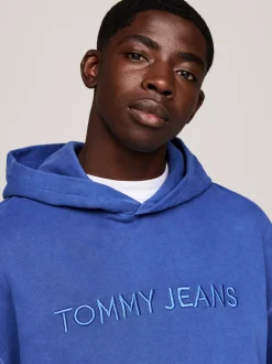 Bluzy Dresowe & Z Kapturem*Tommy Hilfiger Luźna Bluza Z Kapturem I Logo BRIGHT BLUE