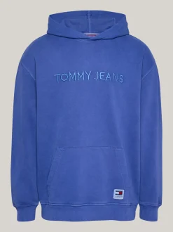 Bluzy Dresowe & Z Kapturem*Tommy Hilfiger Luźna Bluza Z Kapturem I Logo BRIGHT BLUE