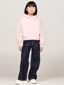 Bluzy Dresowe I Z Kapturem*Tommy Hilfiger Luźna Bluza Z Kapturem I Logo Hilfiger SOFT ROSE