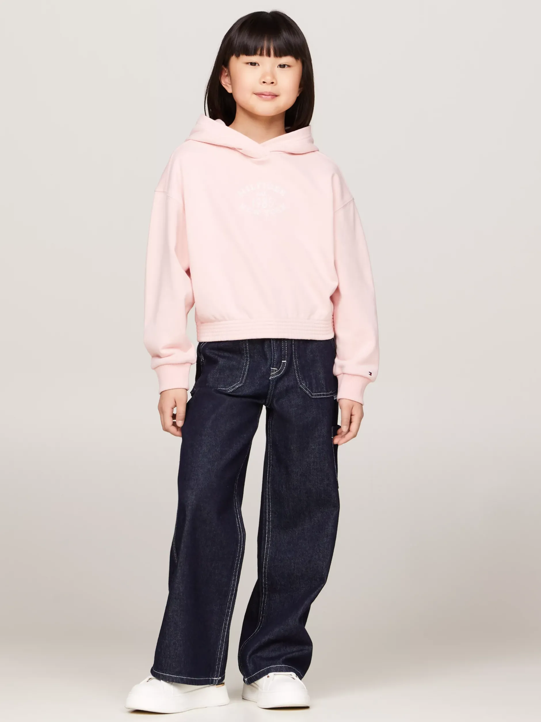Bluzy Dresowe I Z Kapturem*Tommy Hilfiger Luźna Bluza Z Kapturem I Logo Hilfiger SOFT ROSE
