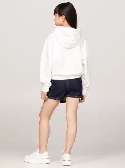 Bluzy Dresowe I Z Kapturem*Tommy Hilfiger Luźna Bluza Z Kapturem I Logo Hilfiger ANCIENT WHITE