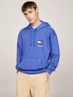 Bluzy Dresowe & Z Kapturem*Tommy Hilfiger Luźna Bluza Z Kapturem Z Grafiką Z Tyłu BRIGHT BLUE