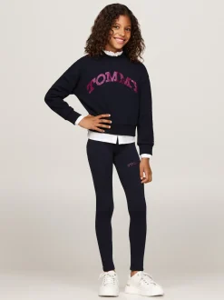 Bluzy Dresowe I Z Kapturem*Tommy Hilfiger Luźna Bluza Z Logo W Stylu Varsity DESERT SKY
