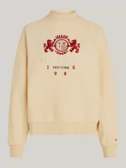 Bluzy Dresowe & Z Kapturem*Tommy Hilfiger Luźna Bluza Z Wyhaftowanym Logo COUNTRY IVORY